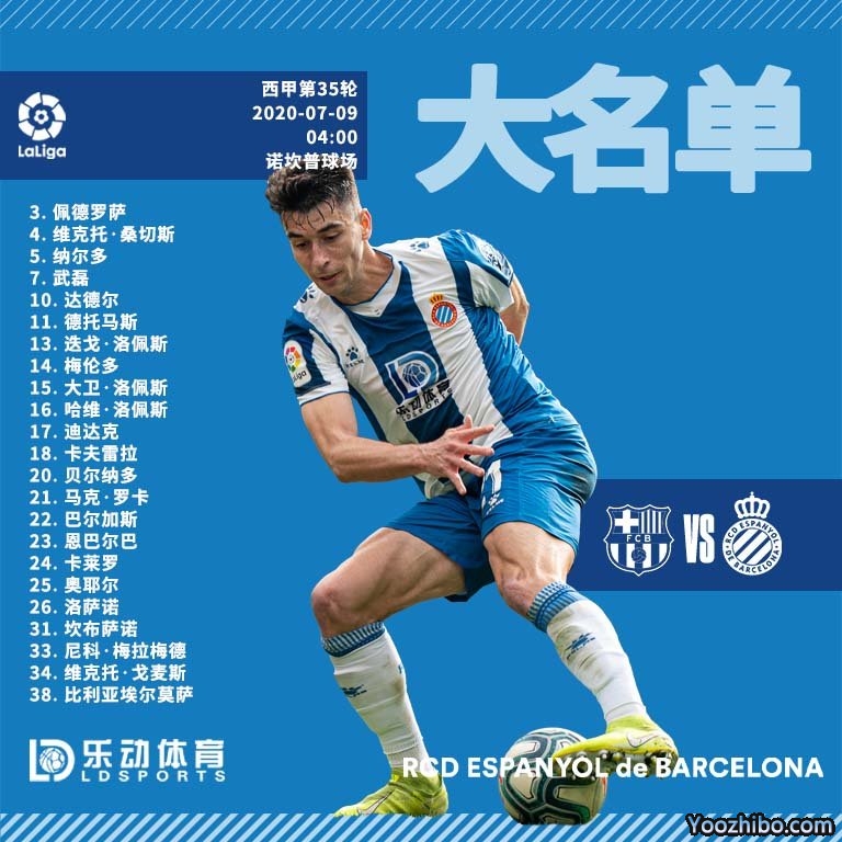 西班牙人vs<a href=/zuqiupindao/barcelona/ target=_blank class=infotextkey>巴萨</a>大名单