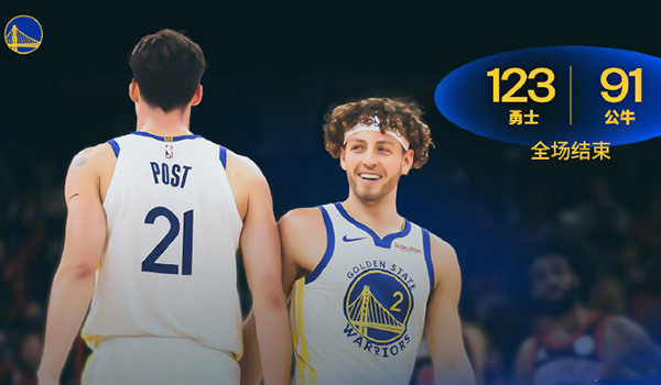勇士背靠背123-91大胜公牛,巴特勒19分,波杰姆斯基21分