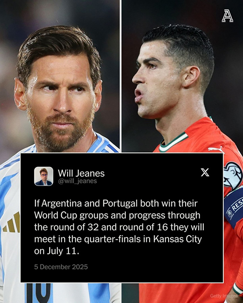 阿根廷葡萄牙若小组头名出线，<a href=/qiuxingjieshao/zuqiupindao/119.html target=_blank class=infotextkey>梅西</a>C罗1/4决赛将提前相遇